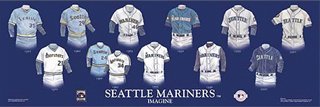 Seattle Mariners 5 x 15 Uniform History Plaque