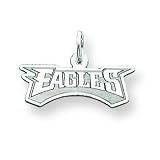 14K Philladelphia Eagles Med White Gold Team Name Charm