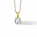 1/10 carat dtw round solitaire diamond pendant