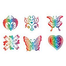 72 Rainbow Glitter Tattoos