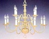 Hookah Chandelier Polished Brass Twelve Candle