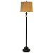 Globe Espresso One-Light Floor Lamp, Ebony with Pleated Gold Shade #61220