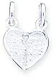 Sterling Silver Best Friends Break Apart Heart Charm