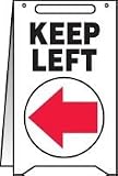 Free Standing Fold Ups Sign, White KEEP LEFT (LEFT Arrow Graphic)