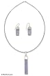 Dichroic art glass jewelry set, 'Magical' 18.1" L Dichroic art glass jewelry set, 'Magical' 18.1" L