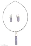 Dichroic art glass jewelry set, 'Magical' 18.1 L