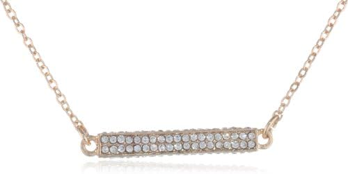 Kenneth Cole New York "Pave Item Boost" Pave Rectangle Bar Necklace, 19"