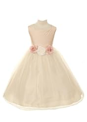 Girls Silk Flower-Girl Dress 