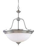 Nuvo Lighting 60/2561 Glenwood 4-Light Large Pendant with Satin White Glass, Brushed Nickel