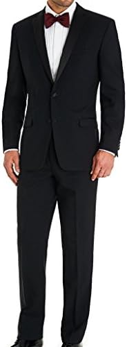 AMORSTORE Men's 2 Button Black Peak Lapel Dinner Tuxedo Suits Set XXS