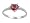 Sterling Silver Ring - Clear CZ - Ruby Heart - Prong Set - 7 mm x 2 mm, Size 4