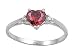 Sterling Silver Ring - Clear CZ - Ruby Heart - Prong Set - 7 mm x 2 mm, Sizes 4-9