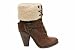Womens Fur Lined Tan High Heel Military Boots 5