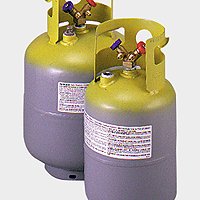 Yellow Jacket 95002 30 lb., yellow/gray, 1/4" flare no float R-410A Refrigerant Recovery Cylinder