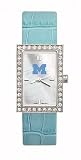 Michigan Wolverines Ladies Starlette Sky Blue Leather Watch