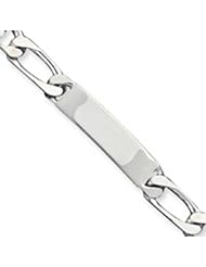 Sterling Silver 7.5inch Polished Engravable 1 Figaro Link Id Bracelet