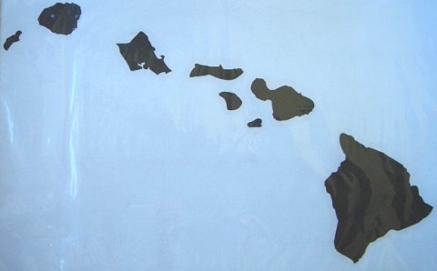 Hawaiian Islands Black Hawaii Sticker Decal