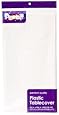 Pack of 4: Large WHITE Plastic Rectangle Party Tablecloth 54 x 108 Inches