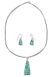 Dichroic art glass jewelry set, 'Turquoise Pyramid' 16.5" L Dichroic art glass jewelry set, 'Turquoise Pyramid' 16.5" L