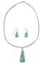 Dichroic art glass jewelry set, 'Turquoise Pyramid' 16.5" L