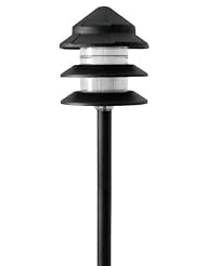 Lighting: Paradise GL22784BK Low Voltage Cast Aluminum 7-Watt Three Tier Path Light, Black - Paradise