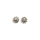 Oxidized Smiling Sun Stud Earrings