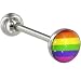 Surgical Steel RAINBOW Gay Pride Barbell