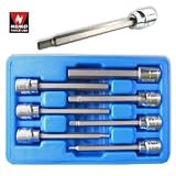 Professional-Grade 7-Piece Extra-Long Hex-Bit Sockets - Metric