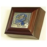 Los Angeles Dodgers Wood Collectors Box MLB Baseball with Pewter Logo