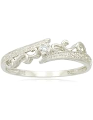 Sterling Silver Bypass Wave Diamond Ring (0.015 cttw, I-J Color, I2-I3 Clarity)