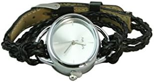 JouelWomens Wrap Around Charm Leather Weave Quartz Movement Wrist Watch