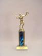 8 Inch Quick Ship Single Column Trophy: Male Volleyball Figure, Black Column (Includes Free Engraving)
