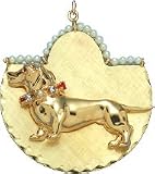Dachshund on Fancy Frame, 14K Gold Charm