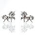 Little Sterling Silver Unicorn Earrings, #11273