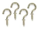 Battalion 1WBH3 Cup Hook, Brass, Length 1/2 In, PK 20