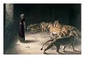 Daniel in the Lions Den, Mezzotint by J. B. Pratt, with Hand Colouring Giclee Poster Print by Briton Riviere, 16x12