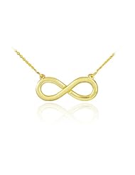 14k Half Satin Solid Gold Infinity Pendant Necklace