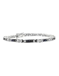 9ct White Gold 2.64ct Sapphire & Diamond 18cm Bracelet