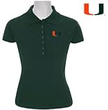 NCAA Miami Hurricanes Ladies Dark Pine Remarkable Short Sleeve Polo