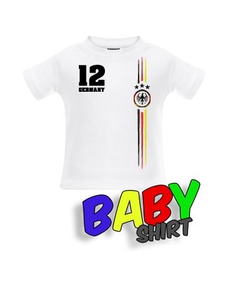 DEUTSCHLAND LOGO RUND – DELUXE – BABY – WEISS – T-SHIRT by Jayess-Baby Gr. 92/98