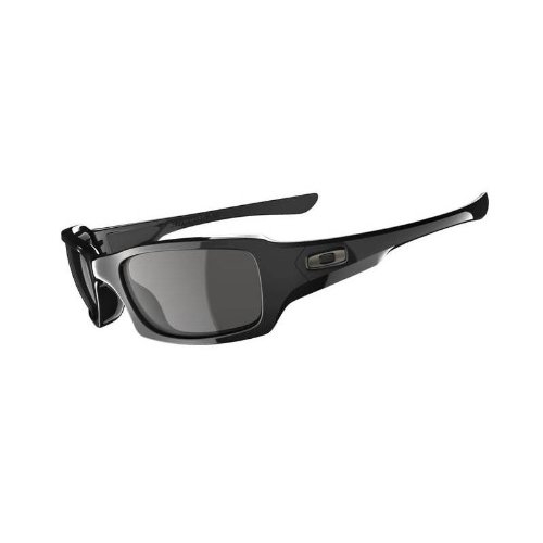Oakley Men's Fives Squared Sunglasses,Polished Black Frame/Grey Lens,one size