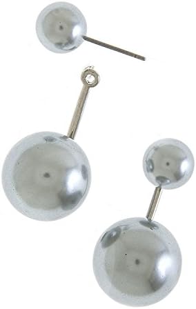 CONTEMPO COUTURE DOUBLE PEARL EAR JACKETS (Gray)