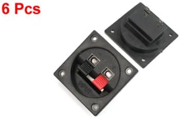 6pcs Red Black Push in Type Horizontal Plastic Shell Speaker Plate