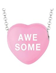 Sweethearts Enamel "Awesome" Heart on 16" Necklace Pendant with Gift Box