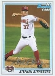 2010 Bowman Stephen Strasburg Rookie Card #BP1 (Washington Nationals Pitching Phenom) - With Protective Screwdown Case!