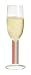 Champagne Glass, Navaja, Rainbow Striped Stem w Napkin Designer Embossed Stem Champagne Glass Goblet
