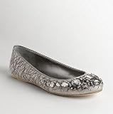 Coach Denisse Lurex Canvas Rhinestone Flat Silver Slipon Shoes 10