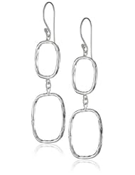 Argento Vivo Silver-Tone Ham Open Square Double Drop Earrings