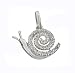 14k Solid Real White Gold Diamond Snail Charm Pendant 17079 (10 Points/25 Pieces Small Genuine Diamond)