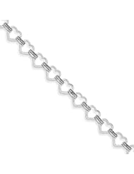 Sterling Silver Diamond Heart Bracelet